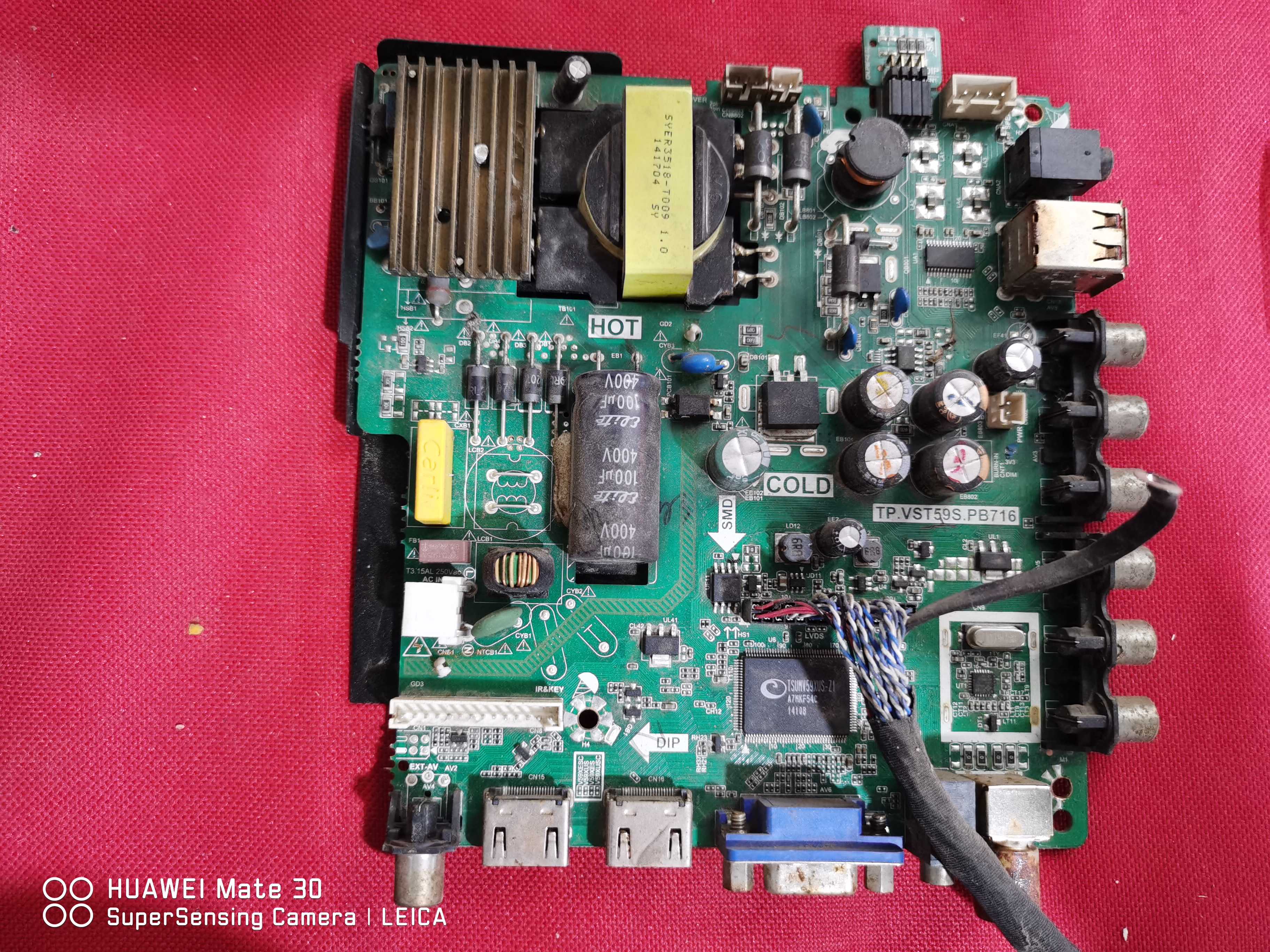 组装机39寸主板TP.VST59S.PB716配屏V390HJ1-XR01 实物图 