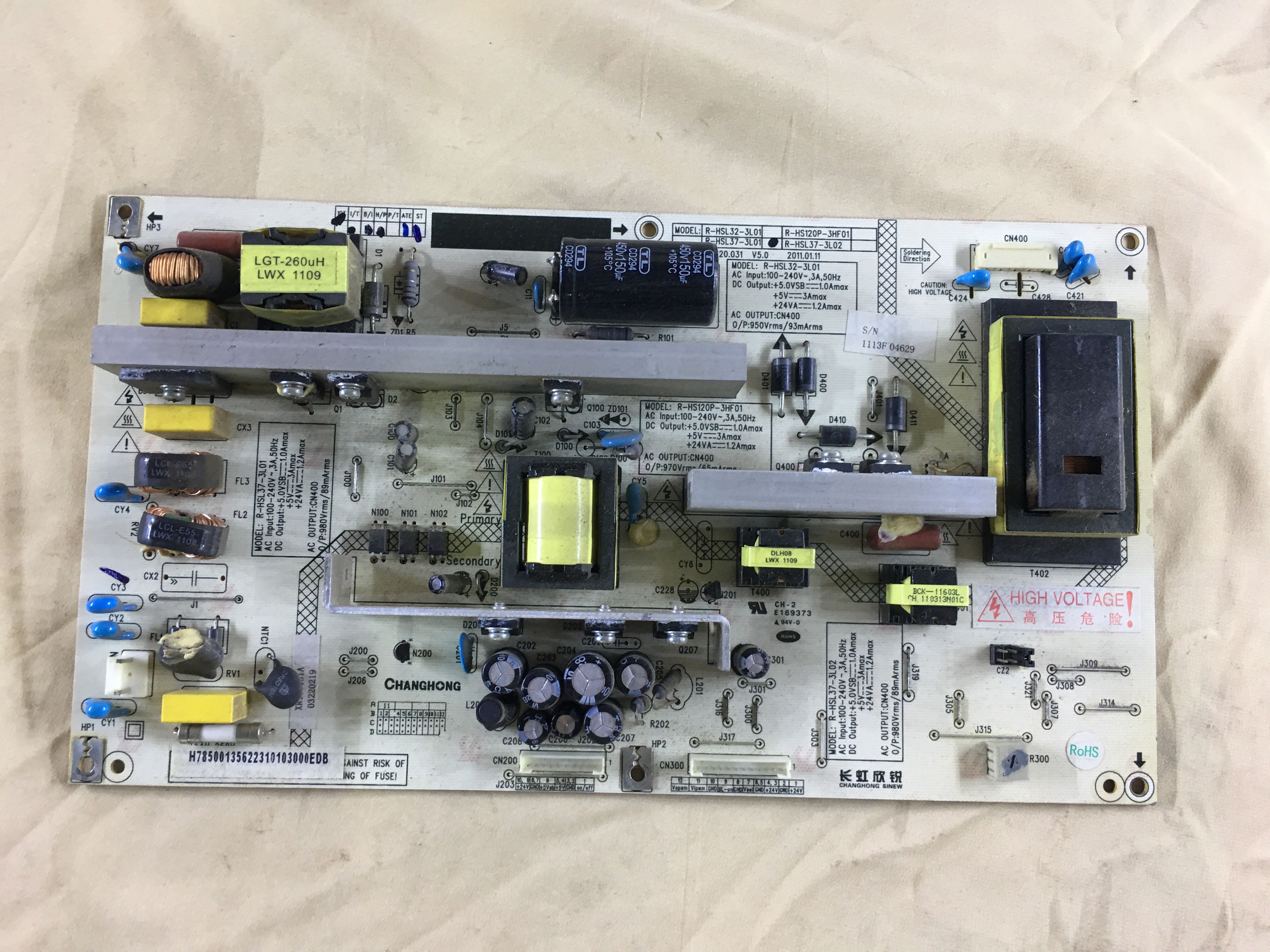 原装长虹LT37630X 电源板R-HSL32-3L01 R-HSL37 HX7.820.031 V5.0