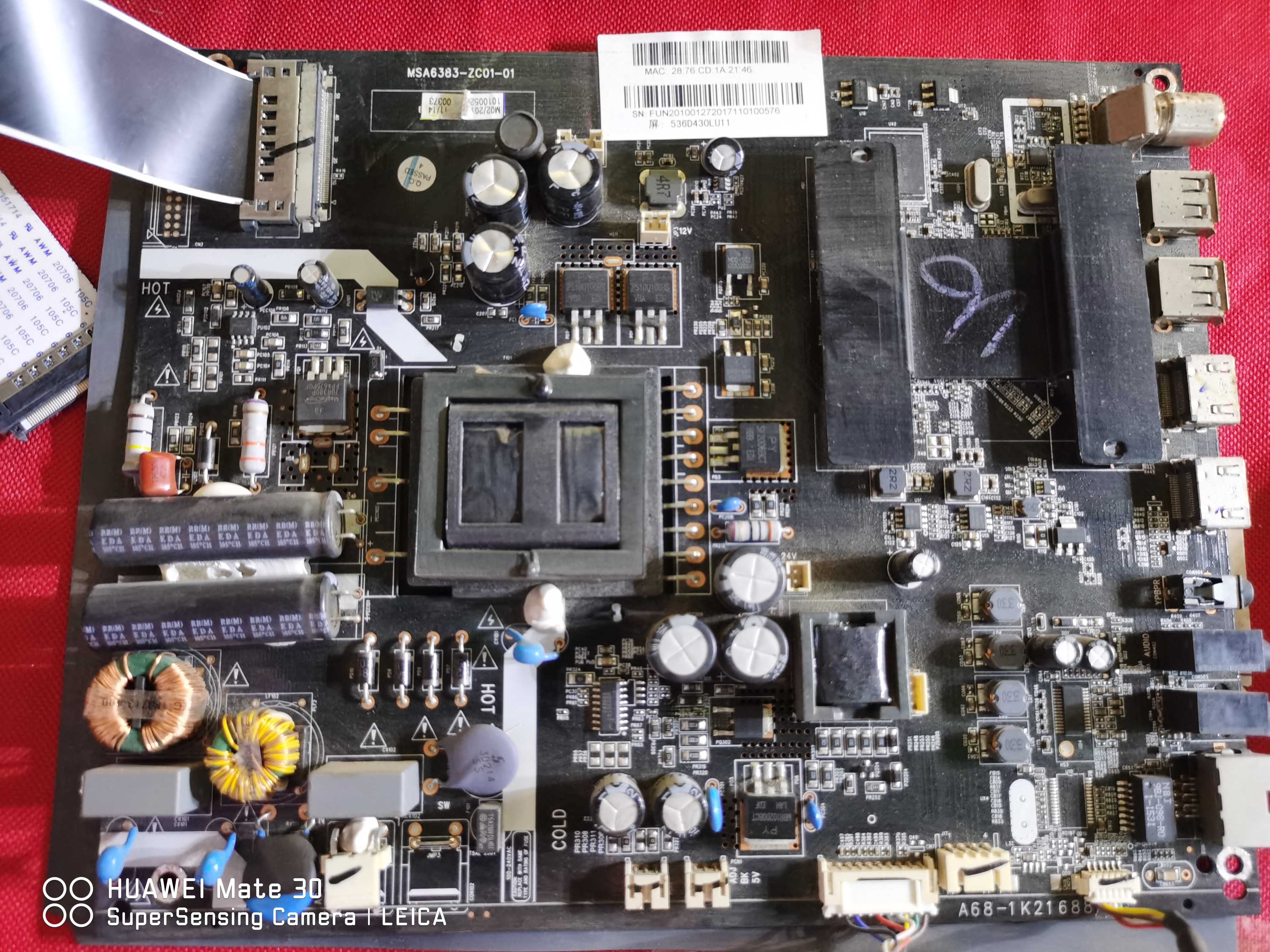 风行FD4351A-LU主板MSA6383-ZC01-01配屏LC430EGY-SHM1