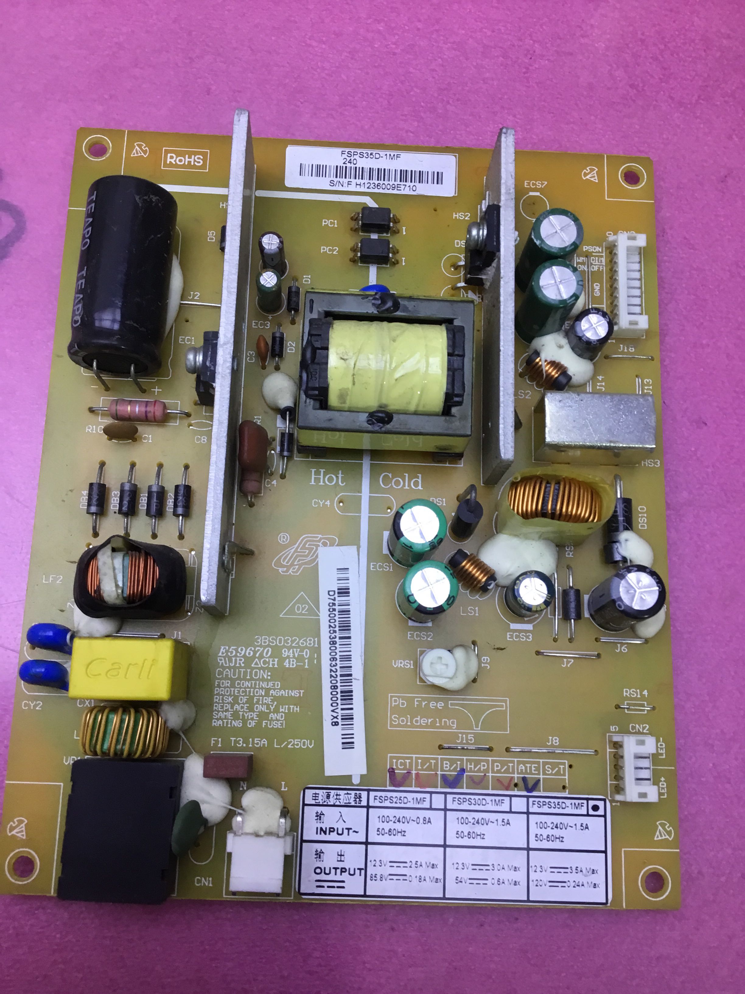 原装 长虹 LED37B1000C液晶电视电源板FSPS35D-1MF 240实图拍摄
