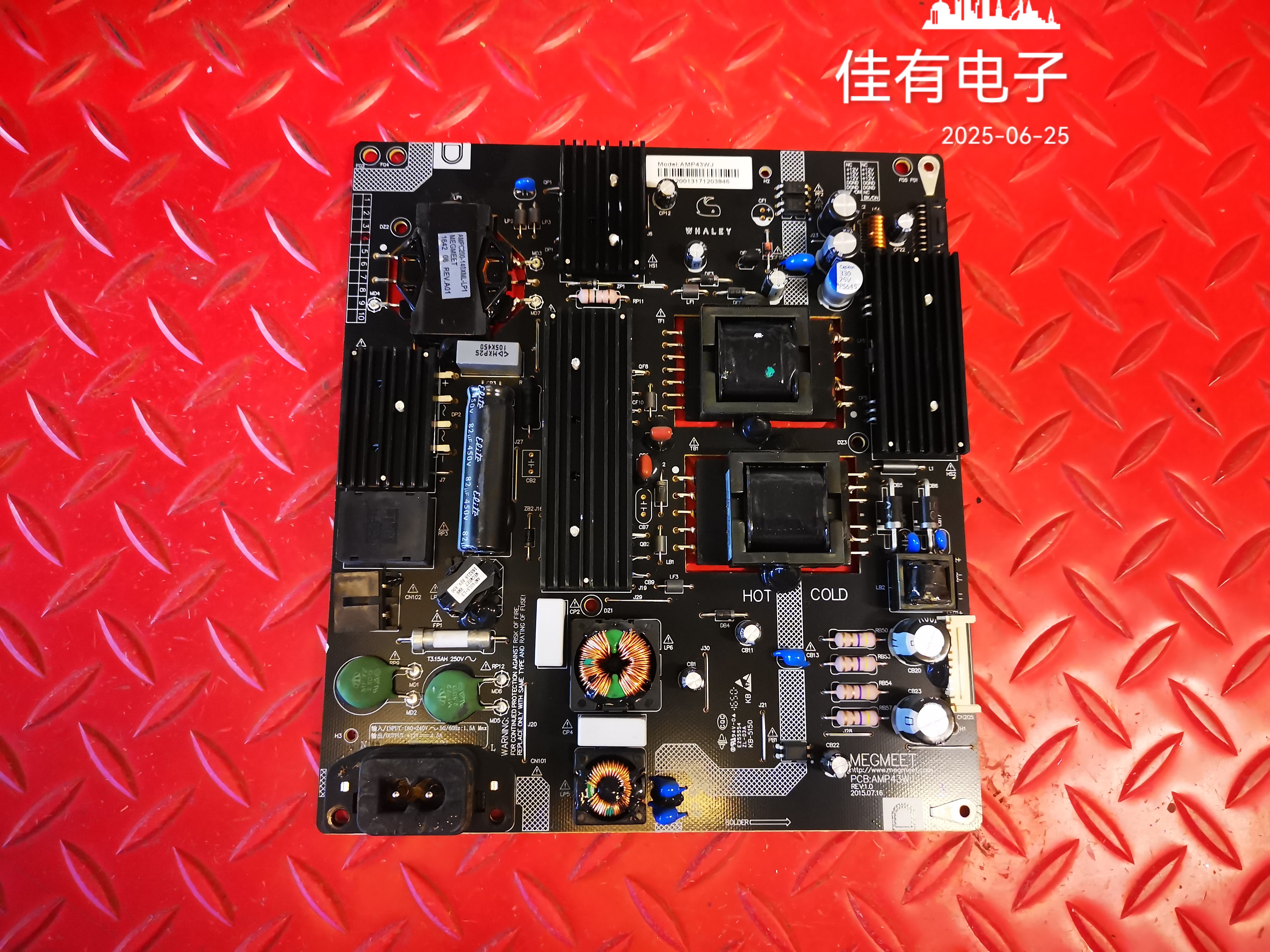 原装 微鲸WTV43K1 WTV43K1J 电视电源板 AMP43WJ REV:1.0