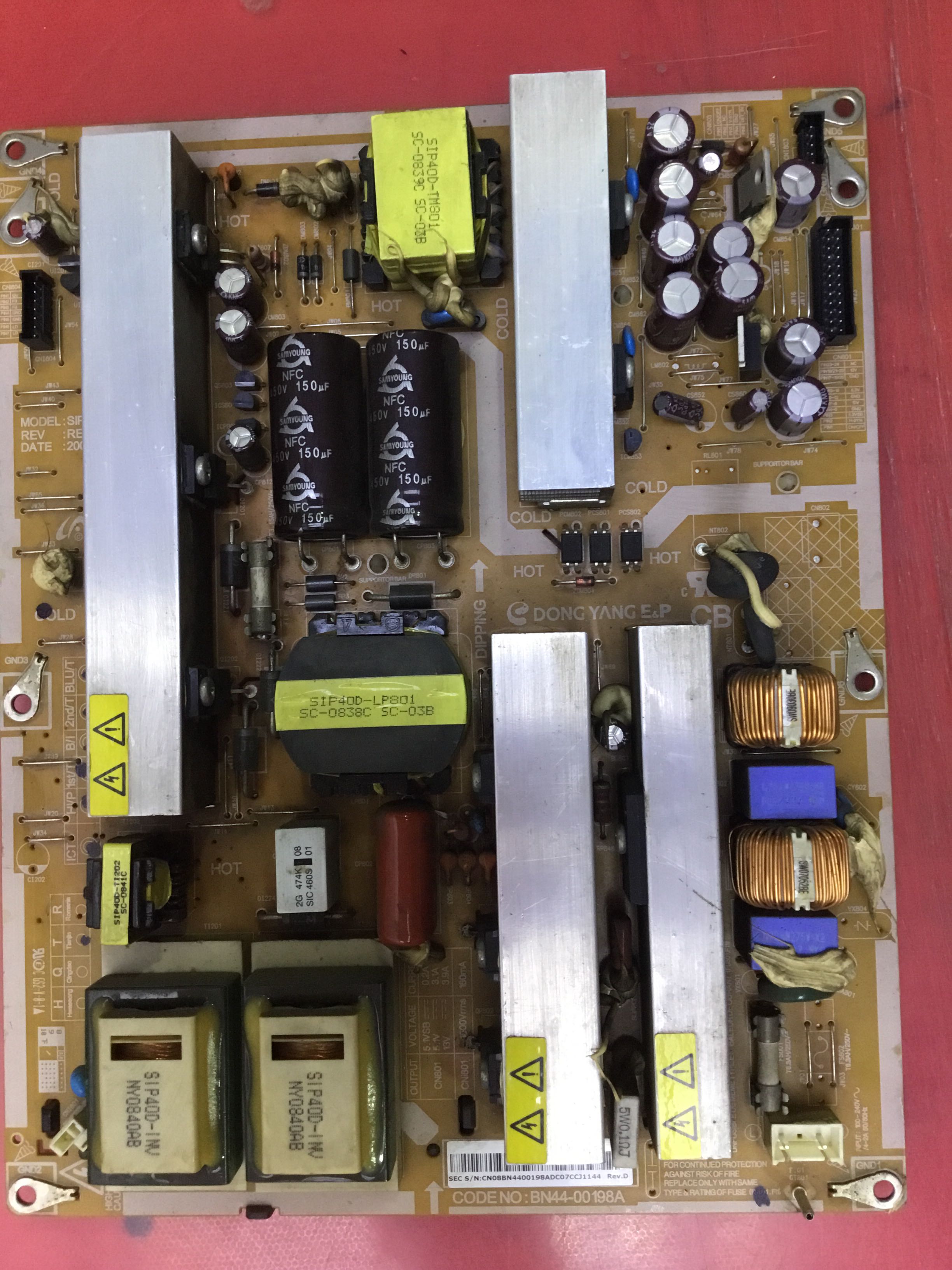 原装三星LA40A550P1电源板SIP40DBN44-00198A实拍图
