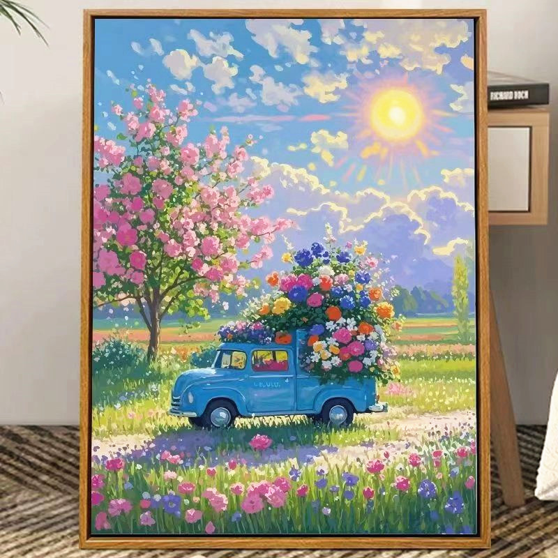 简约现代客厅满载而归十字绣47色