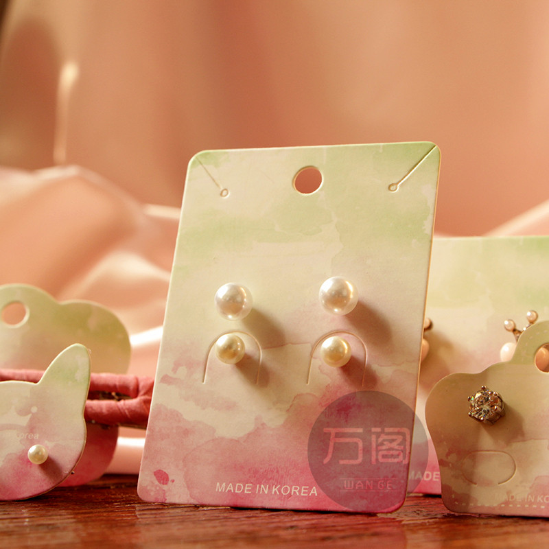 耳环卡片包装耳钉发夹项链diy手工制作发饰耳夹配件 包装纸卡片