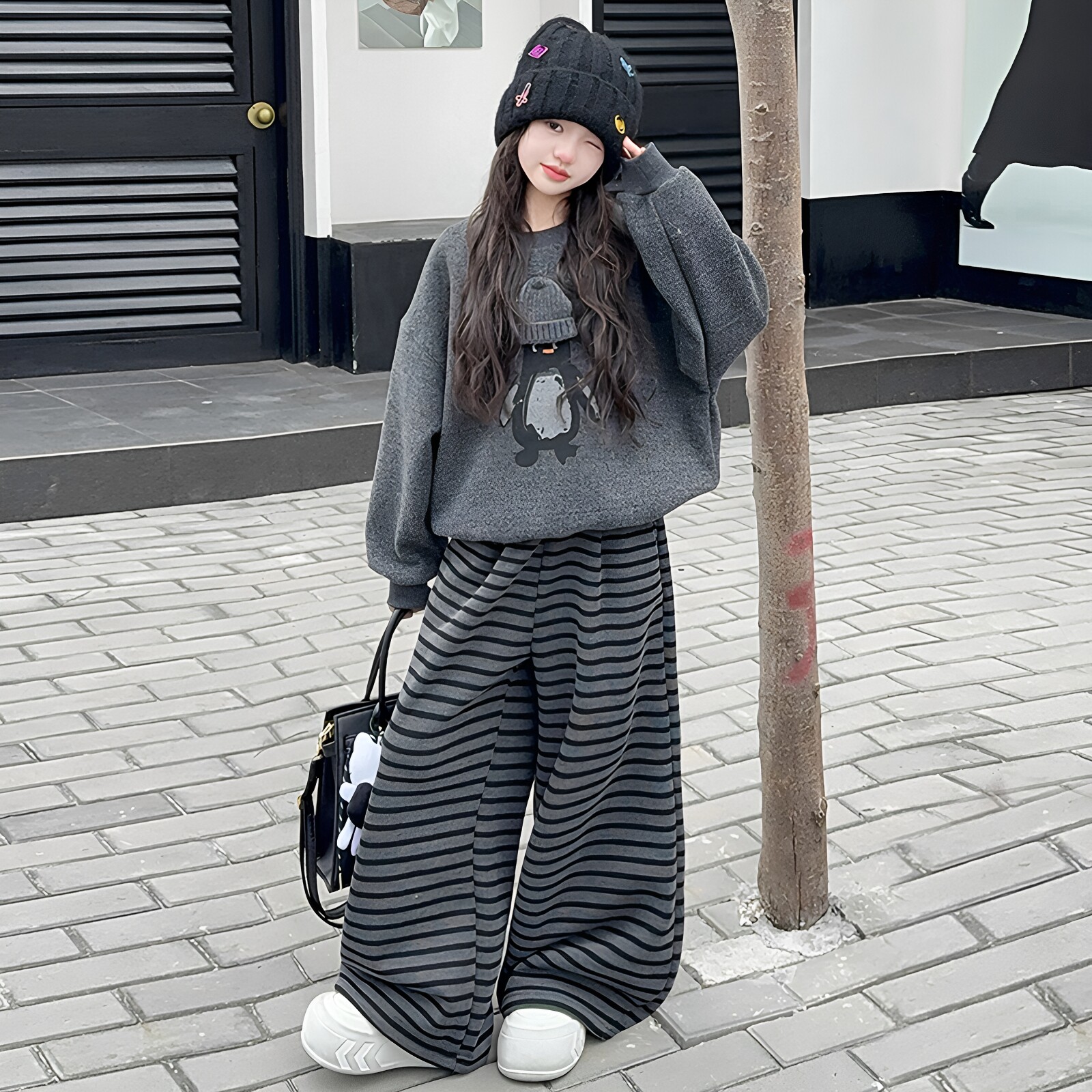 女童2026春装新款卫衣阔腿套装