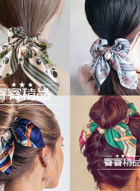New pearl hair ring female bow hair rope women's Headdre