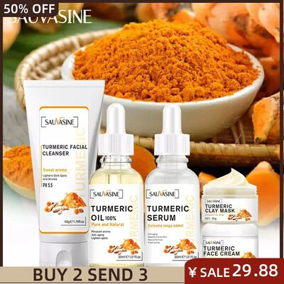 Turmeric Lemon Skin Care Set Acne Dark Spot Remover Whitenin