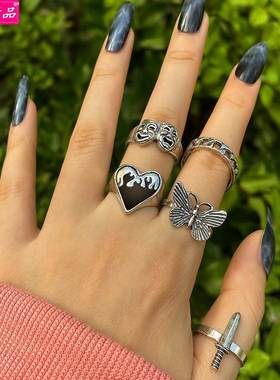 European American New Butterfly Knuckle Rings 5 Pieces Set