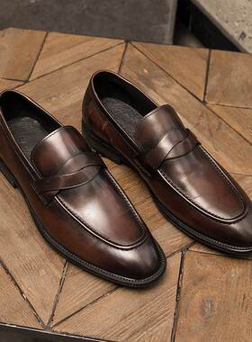 Men Leather Dress Shoes Fashion Non-slip Loafers Plus Size