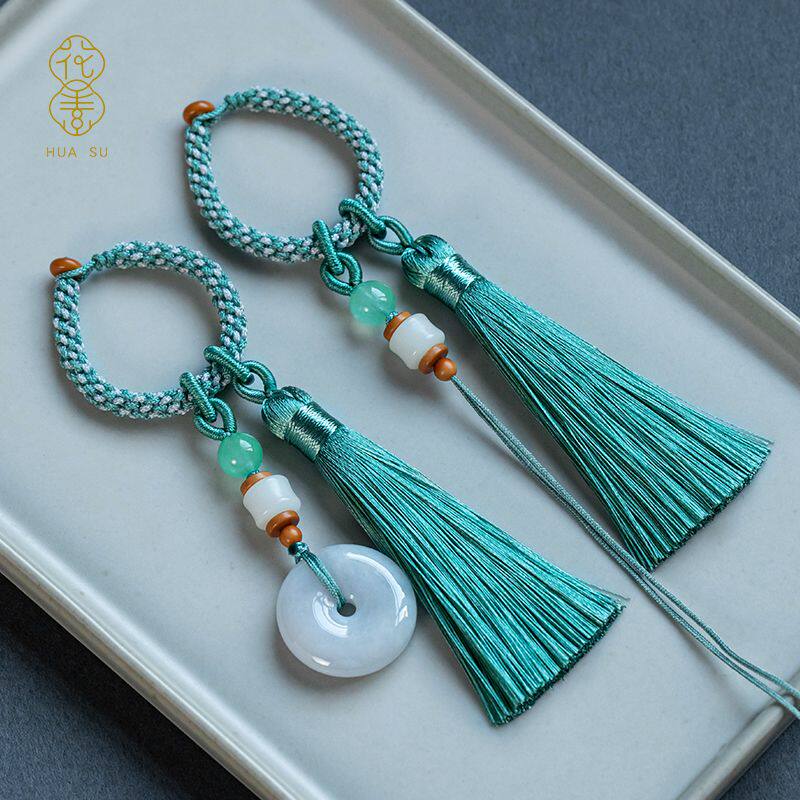 古风平安扣编织流苏吊坠半成品