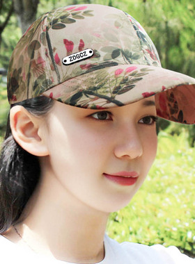 帽子女洋气百搭防晒鸭舌帽时尚韩版可调节棒球帽夏新款风景遮阳帽