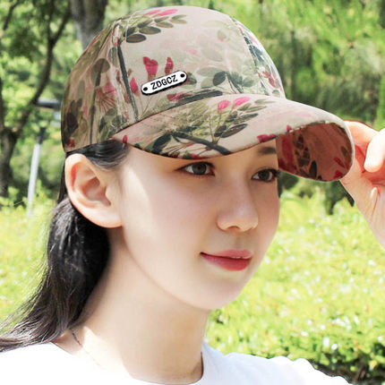 帽子女洋气百搭防晒鸭舌帽时尚韩版可调节棒球帽夏新款风景遮阳帽