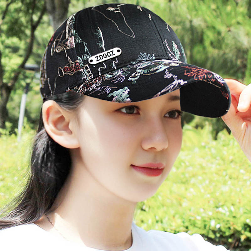 中国风鸭舌帽女韩版洋气棒球帽户外可调节25新款防晒遮阳帽显脸小
