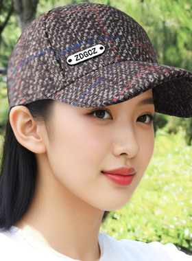 休闲鸭舌帽女复古秋冬