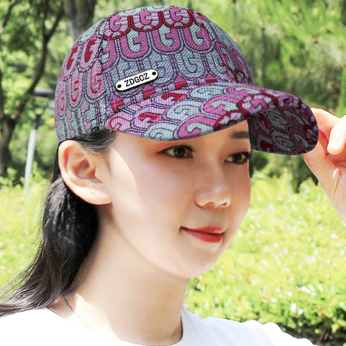 网红洋气鸭舌帽女韩版百搭防晒棒球帽新款可调节硬顶遮阳帽显脸小图片