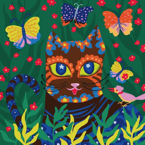 《Fickle Kitty In Love1》姚品限量版画 亚克力外框25x25厘米