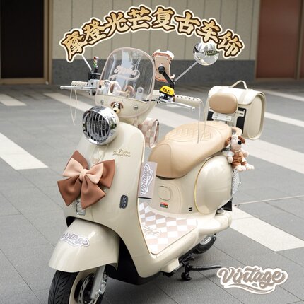 适用雅迪摩登光芒二代装饰复古电动车后备箱脚垫手机支架坐垫套包