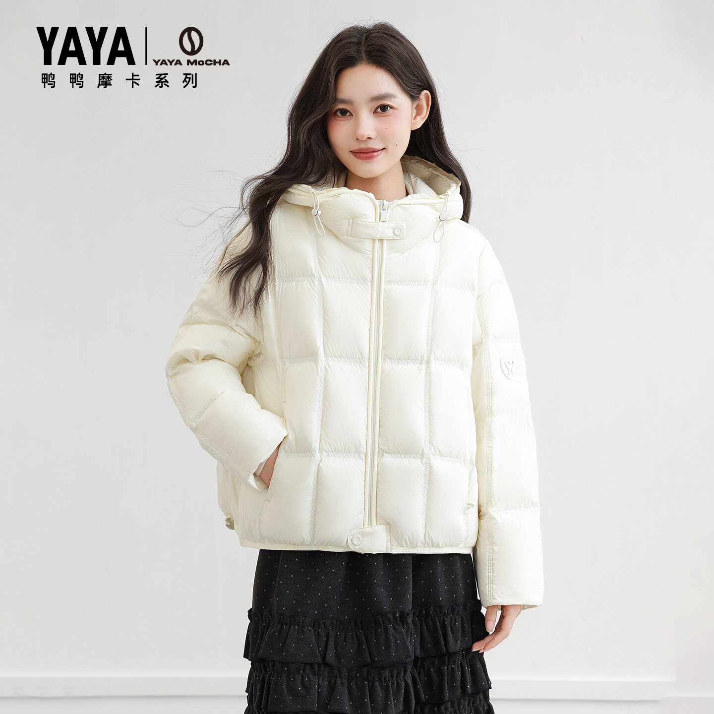 【摩卡系列】鸭鸭厚款羽绒服女2026年新品短款连帽简约泡芙外套J