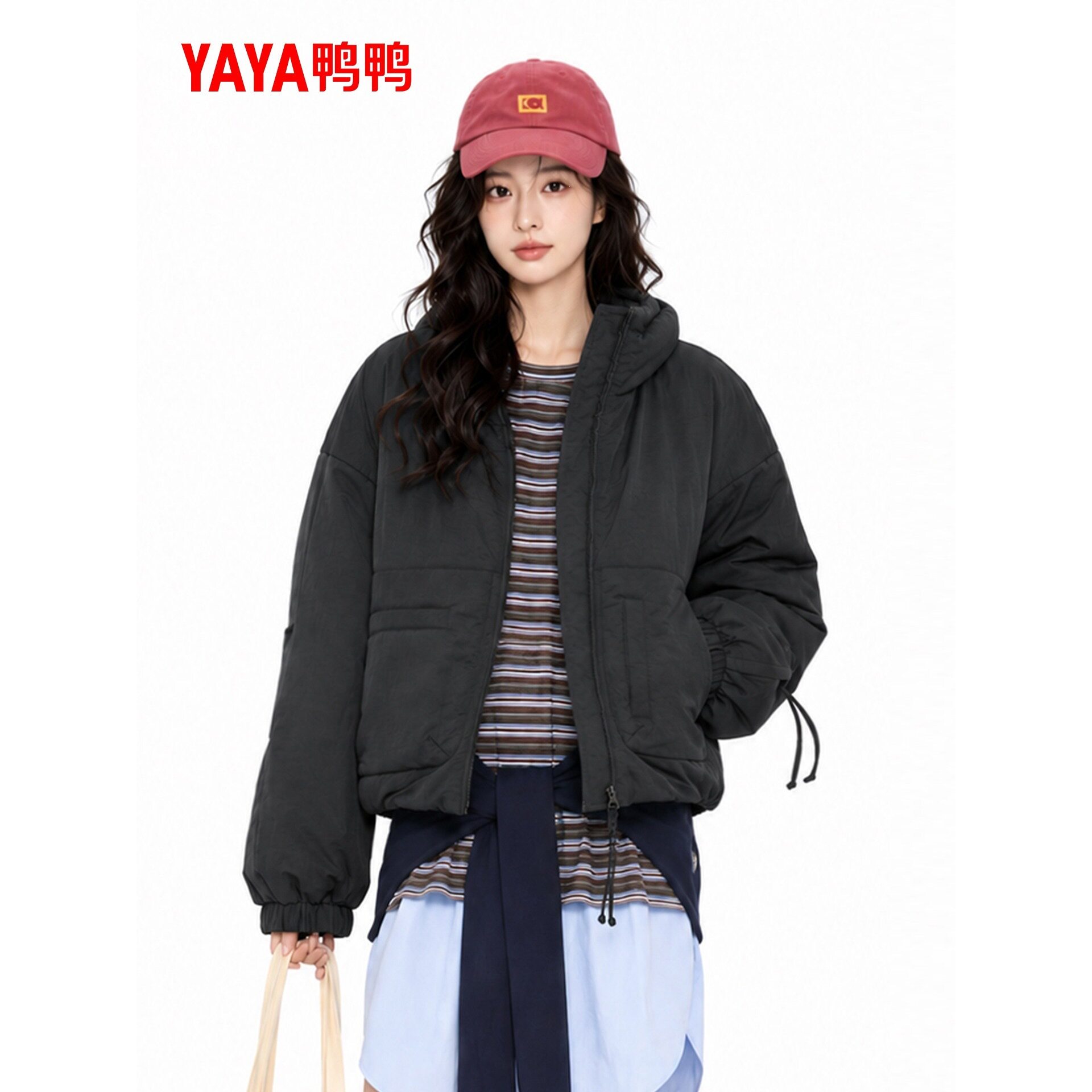 鸭鸭羽绒服女款2026年新款立领短款休闲百搭时尚厚款保暖鸭绒外套