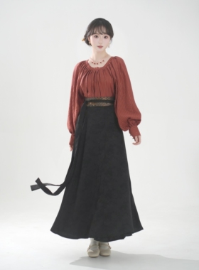 汉墨记【春来】汉服唐制鸡心领日常通勤汉元素女一片式八破裙成人