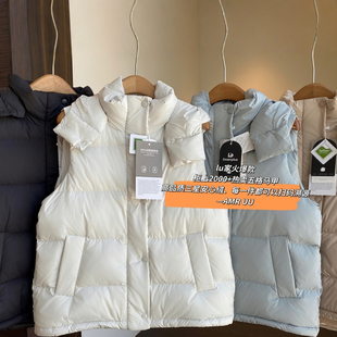 AMR UU◆柜上2000+lu家五格90白鸭绒马甲连帽短款羽绒服女秋冬新