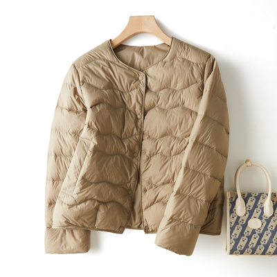 白鸭绒单排扣轻薄羽绒服外套