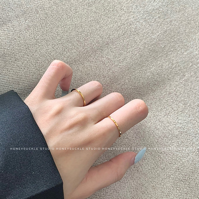 忍冬钛钢简约不掉色素圈戒指