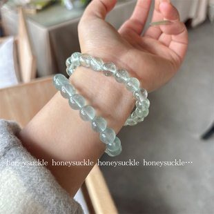 忍冬HONEYSUCKLE 夏日薄荷 天然绿萤石串珠手链清冷感叠戴手串女