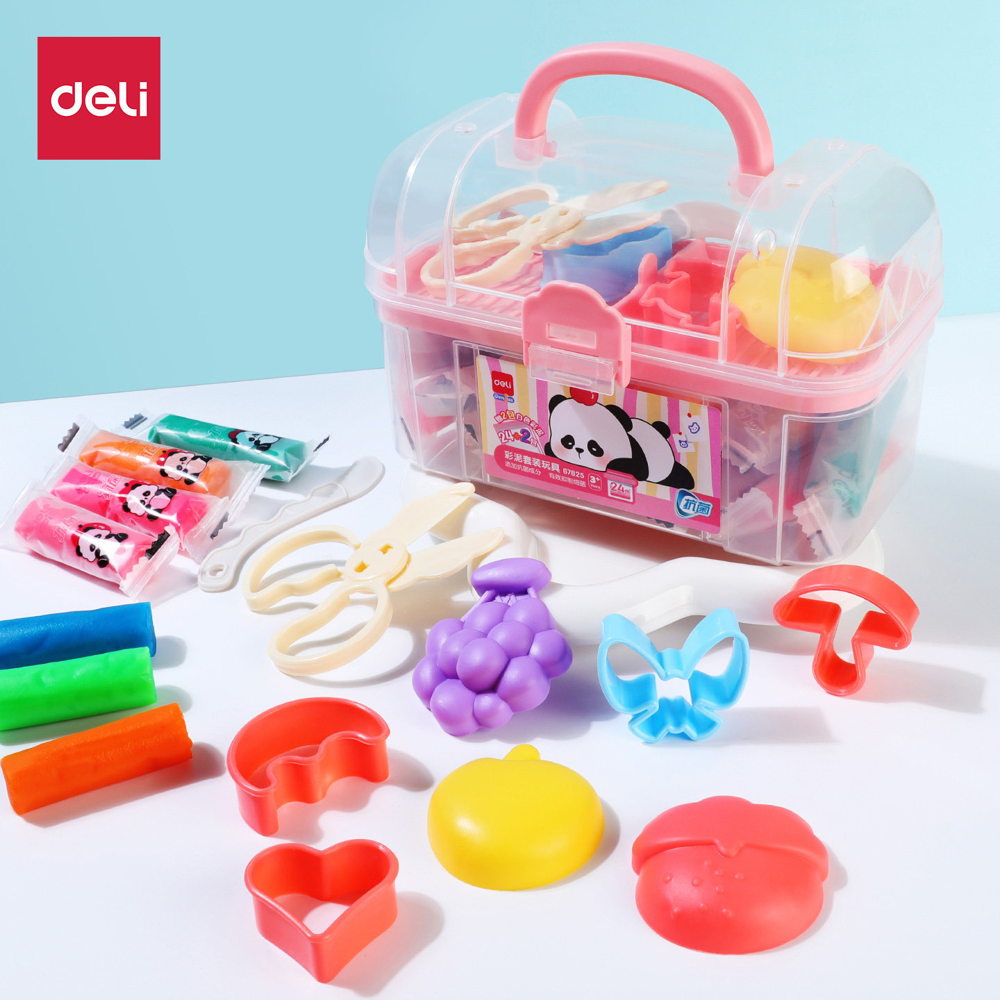 得力67825桶装橡皮泥幼儿园24色彩泥套装小学生手工制作儿童玩具,文具电教/文化用品/商务用品,彩泥/橡皮泥,淘宝优惠券,粉丝福利购,淘宝优惠卷