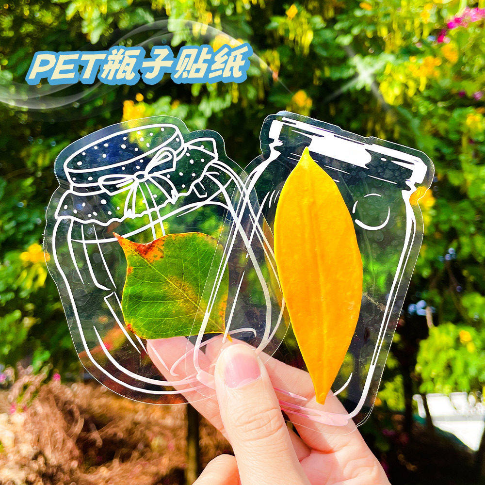透明干花书签瓶子贴纸小学生植物标本收集包幼儿园手工diy材料包