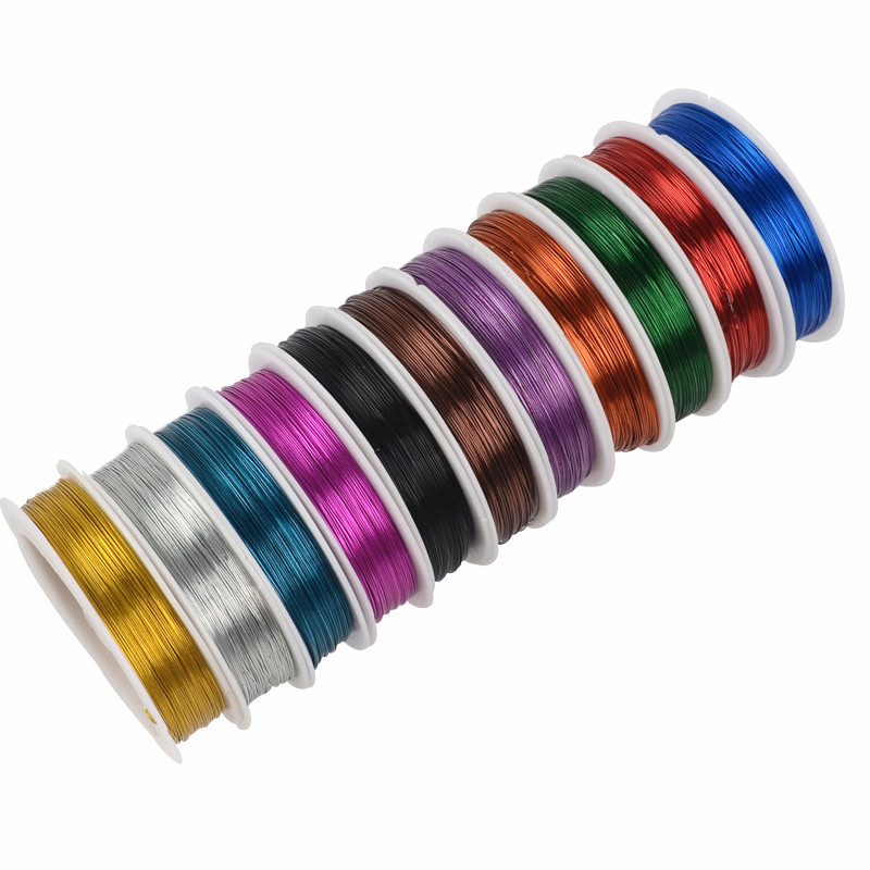 儿童手工diy制作材料彩色细铁丝花艺细铁丝0.4mm纽扣花细铁丝