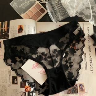 女 森日和叶蕾丝纯欲风2025年新款 女士三角裤 春夏薄款 网纱性感内裤