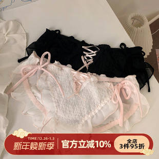 森日和叶日系纯欲内裤 女性感系带高颜值纯棉裆女士三角裤