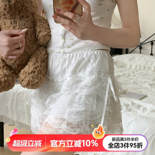 系带蕾丝安全裤女生防走光jk打底裤裙女夏季薄款裙裤Lolita裙撑