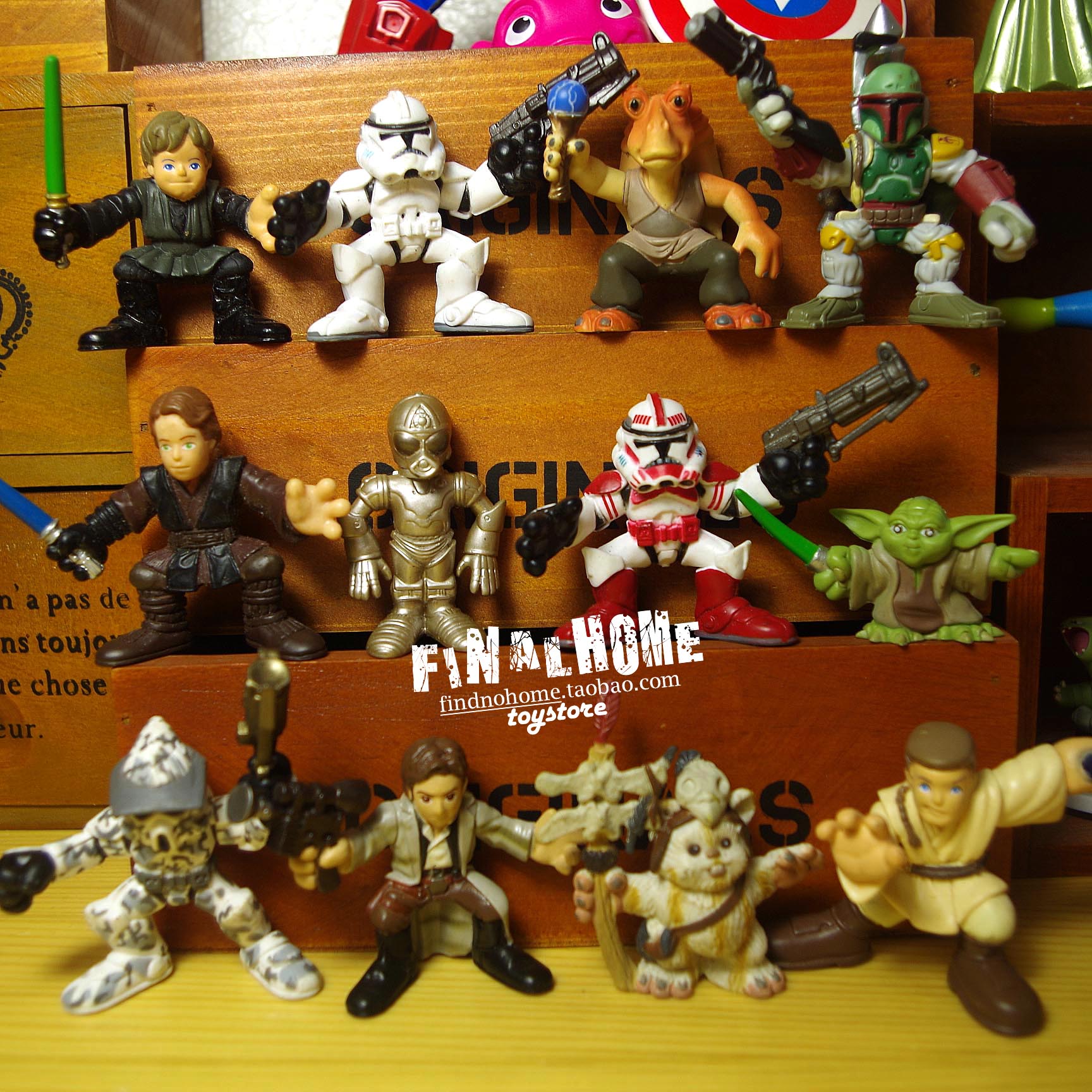 正版散货尤达关节可动扭蛋公仔