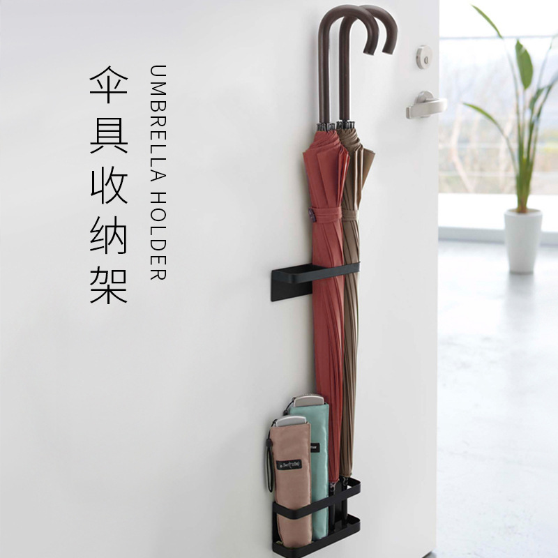 门后磁吸免打孔折叠雨伞收纳架