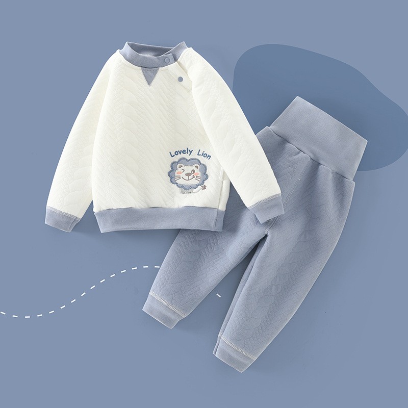 婴儿夹棉保暖内衣套装