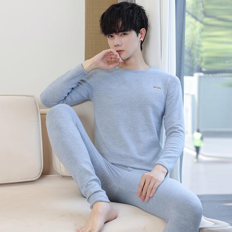 青少年保暖内衣男款德绒磨毛秋冬打底衫内搭秋衣秋裤套装