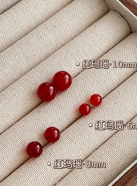 复古港风相思豆红色耳钉
