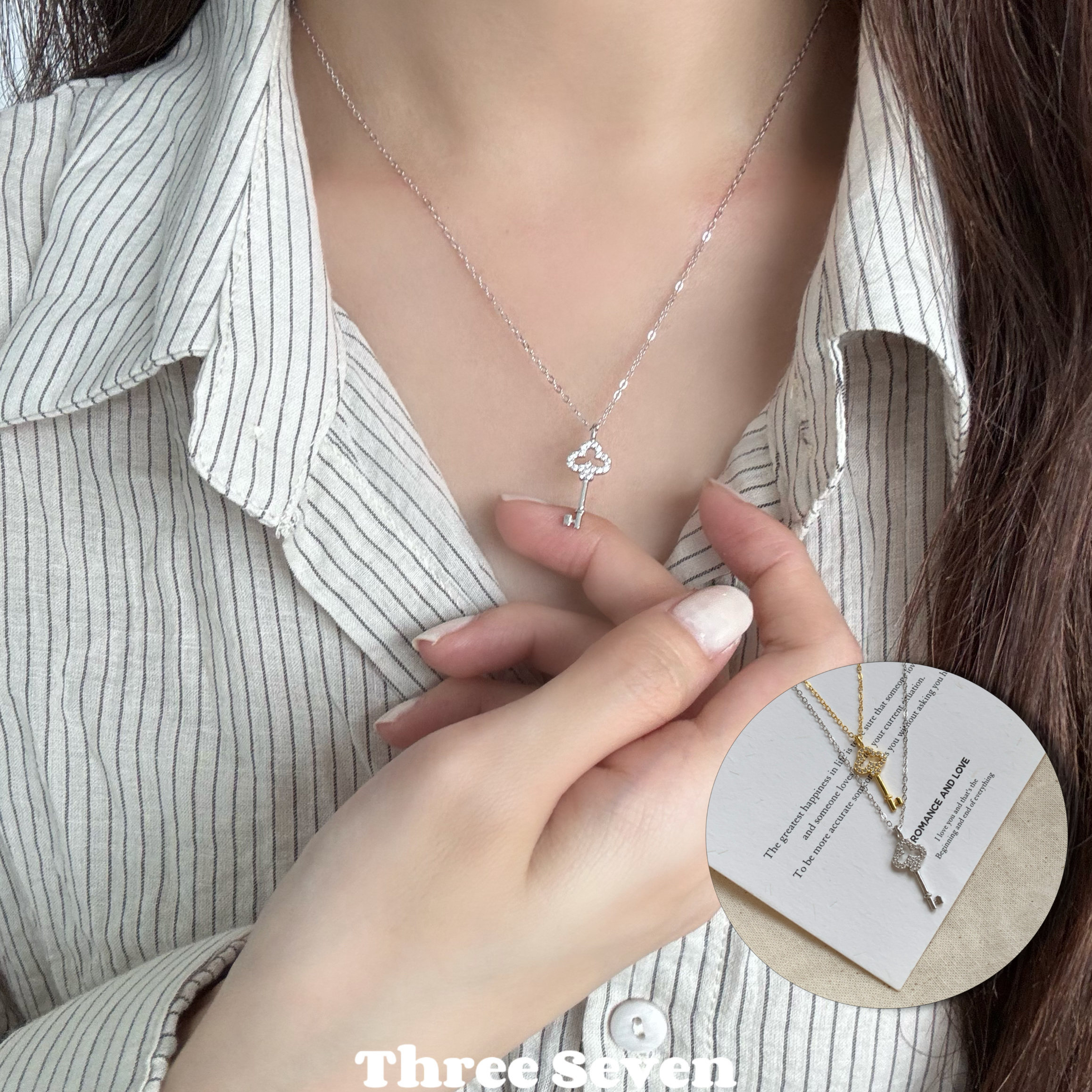 【官方正品】S925银钥匙吊坠项链
