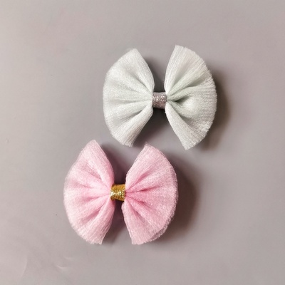 儿童发饰公主宝宝发夹皱纹纱蝴蝶结发卡刘海夹女童碎发头夹丸子头