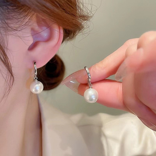 玫瑰的故事黄亦玫刘亦菲同款耳环珍珠耳扣女高级感耳钉耳饰耳坠女