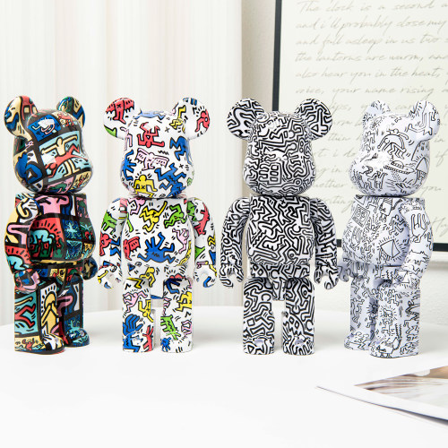 bearbrick400%凯斯哈林潮玩摆件