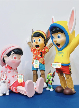 Mighty jaxx first kiss 情人节限定爱心匹诺曹手办玩偶摆件礼物