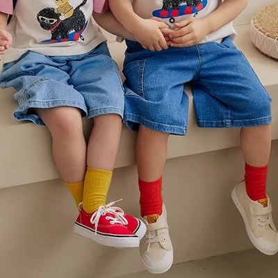 丢丢2025儿童夏装韩国童装新品男女童洋气百搭时尚牛仔裤M388