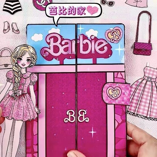 芭比娃娃换装女孩安静书diy自手工创意粘贴类