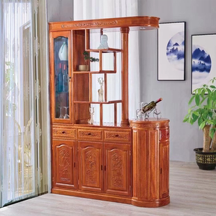 红木隔厅柜菠萝格屏风花梨色入户中式门厅柜玄关客厅隔断间厅家具