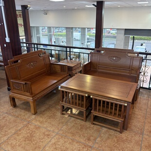 红木家具金花梨木沙发中式客厅全套古典菠格木实木沙发组合整装发