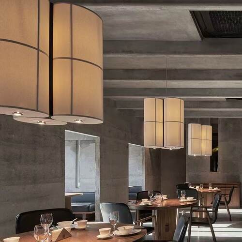 侘寂风吊灯日式餐厅饭店火锅店吧台新中式包厢餐饮专用带射灯灯具