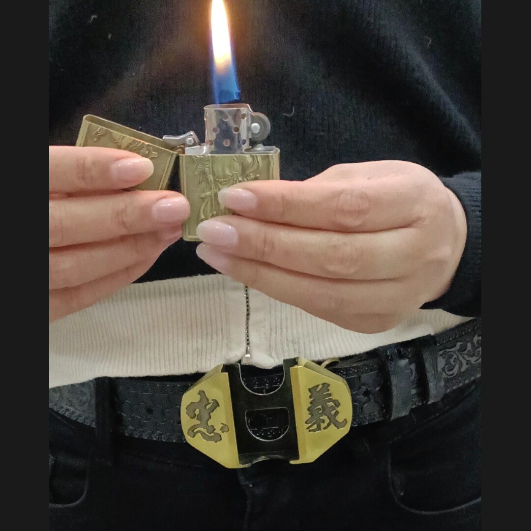 男士打火机个性防身皮带 非主流欧美潮男青年休闲学生发型师腰带